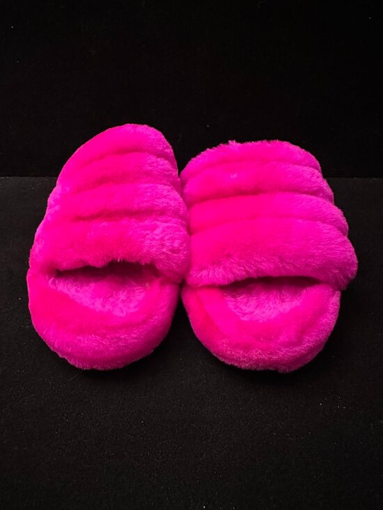 UGG Shoes - UGG Fluff Yeah Slide Pink Sheepskin Fluffy Platform Slippers Women Sz 6